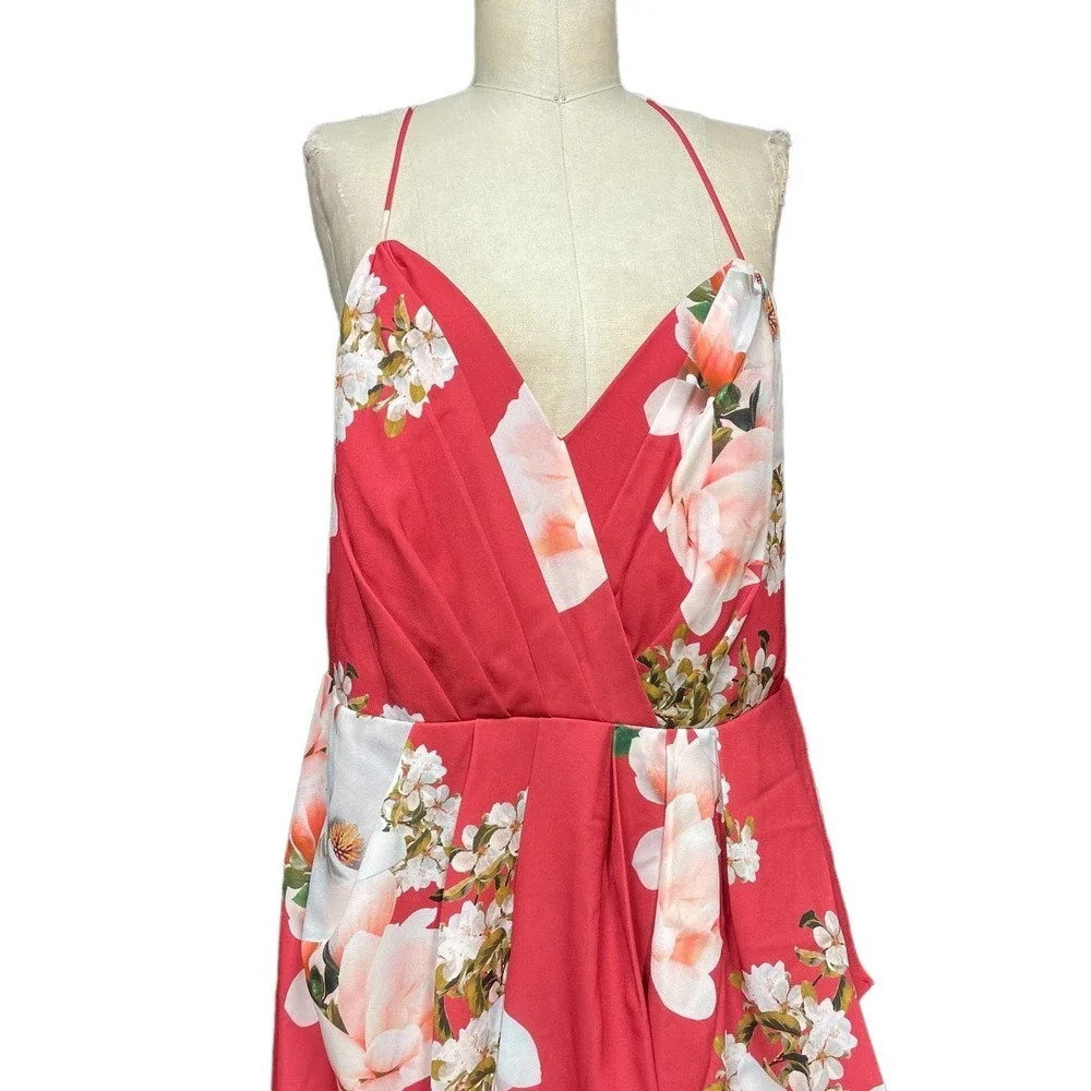 City Chic Lotus Love Dress Raspberry Pink White Plus Size 12 - Picture 3 of 11